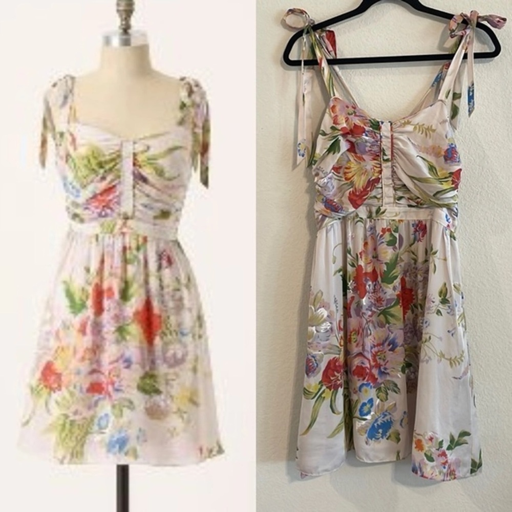 Anthropologie  Leifsdottir Silk Floral Dress size 6